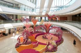 香港ifc商場 新春花藝裝置：彩蝶錦簇庭園